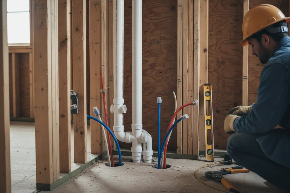 Drain and supply rough-in during Toilet Repair and Installation in Ridgeway
